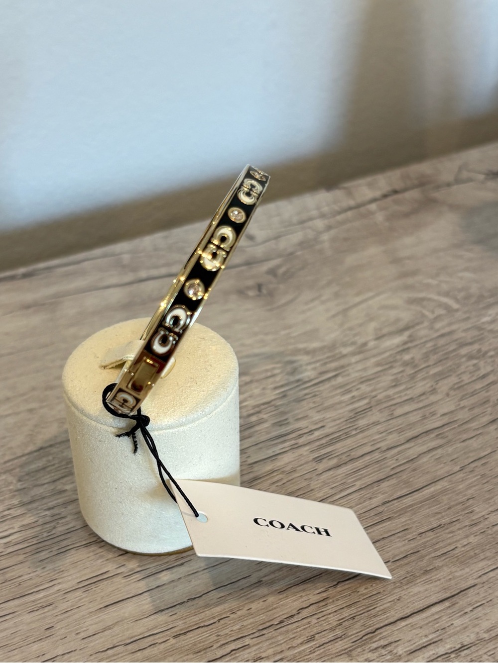 Coach Gold-tone Logo Bangle Bracelet - Picture 3 of 6